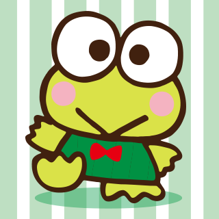 Keroppi una rana verde con grandes ojos redondos y una sonrisa amigable